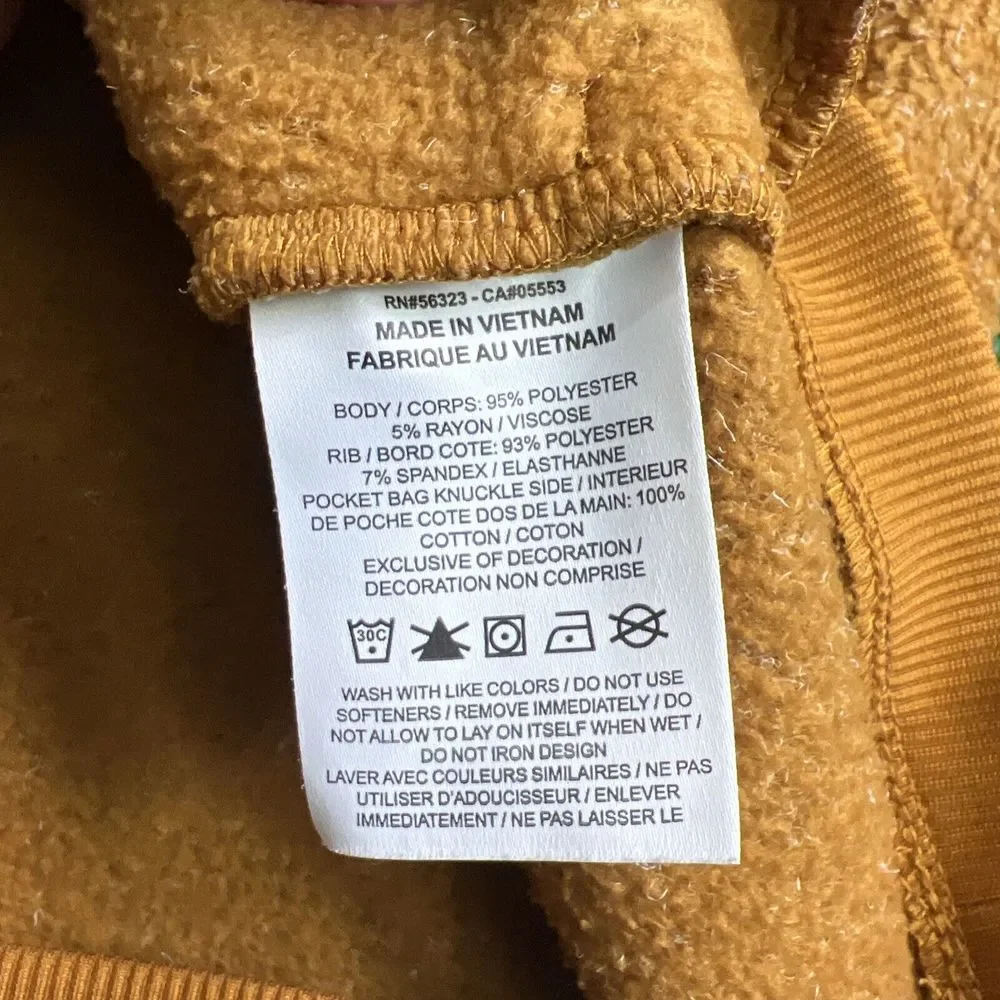 Nike Pullover Camel Brown‎ Plush Fleece Drawstring Funnel Neck Womens Size Large